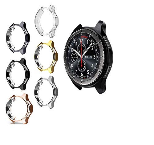 Chofit-Schutzhülle Kompatibel mit Samsung Gear S3 Frontier SM-R760-Hüllen, weicher TPU-beschichteter Stoßstangenabdeckungsschutz für Gear S3 Frontier/Galaxy Watch 46-mm-Smartwatch von Chofit