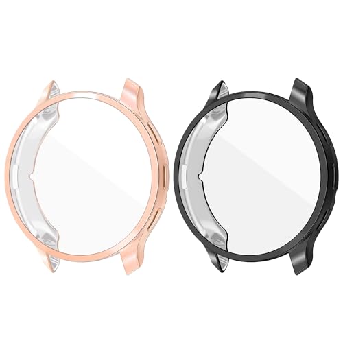 Chofit Schutzhülle kompatibel mit Garmin Venu 3S Displayschutzfolie, TPU-beschichtete Schutzhülle, vollständige Abdeckung, Armor Shell für Venu3S 41 mm (Schwarz + Rotgold) von Chofit