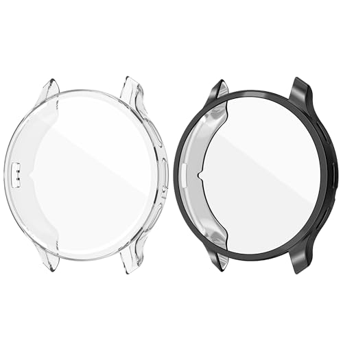 Chofit Schutzhülle kompatibel mit Garmin Venu 3S Displayschutzfolie, TPU-beschichtete Schutzhülle, vollständige Abdeckung, Armor Shell für Venu3S 41 mm (schwarz + transparent) von Chofit
