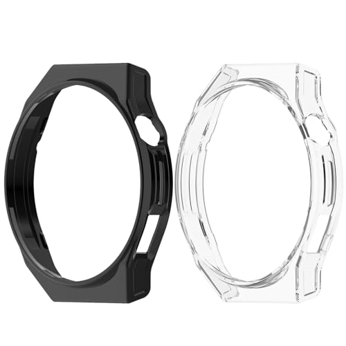 Chofit Schutzhülle kompatibel mit Huawei Watch GT 3 SE Hüllen, PC-Schutzabdeckungen Bumper Rahmen Shell Watch Zubehör für Watch GT 3 SE (schwarz + transparent) von Chofit