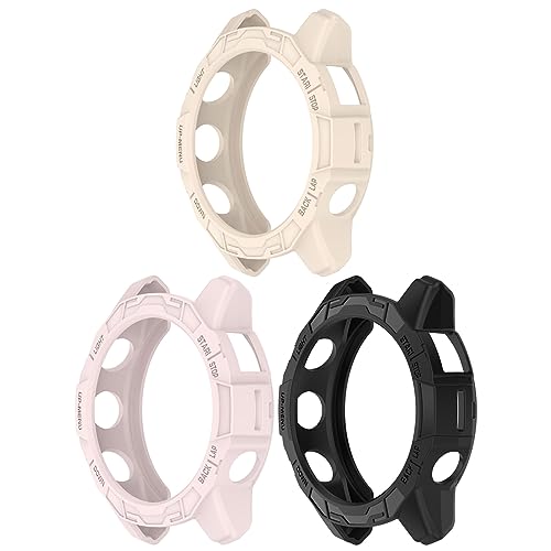 Chofit Schutzhüllen kompatibel mit Garmin Epix Pro Gen 2 42 mm/Fenix 7S Pro/Fenix 7S 42 mm Hülle, TPU Protector Cover Frame Shell Watch Zubehör (Schwarz + Pink + Sternenlicht) von Chofit