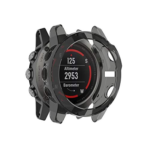 Tencloud Hüllen Kompatibel mit Garmin Fenix 5X Schutzhülle Schutzhülle Cover Soft TPU Bumper Shell für Fenix 5X Smart Watch (Schwarz) von TenCloud