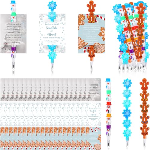 Cholemy 60 Sets stapelbare Weihnachts-Bleistifte, lustig, Schneemann, Schneeflocke, Lebkuchenmann, niedliche Neuheit, blanko, Weihnachtskarten für Geburtstagsparty, Geschenke, Schreibwaren, Cholemy 60 Sets stapelbare Weihnachts-Bleistifte, lustig, Schneemann, Schneeflocke, Lebkuchenmann, niedliche Neuheit, blanko, Weihnachtskarten für Geburtstagsparty, Geschenke, Schreibwaren, von Cholemy