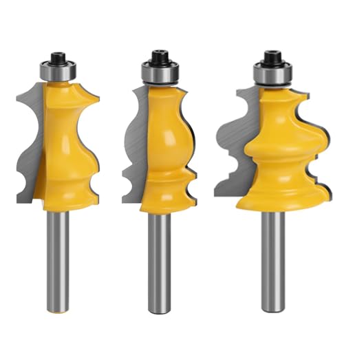 3 Stück Fräser für Oberfräse 8mm Schaft, Fräser Set, Router Bit 8mm Schaft, Oberfräse Zubehör, DIY Home Holzbearbeitung Nutfräser, Oberfräse Fräser set, für Holz von Choonjin