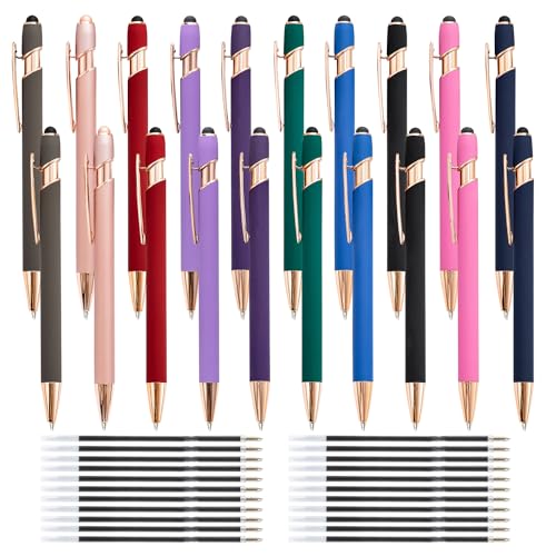 Chostky 20PCS Kugelschreiber mit Stylus-Spitze, 2 in 1 Metall-Stift mit 20 Minen, einziehbare Stylus-Stifte schwarzer Tinte f¨¹r Touchscreens t?gliche Arbeit Schreiben Schreibwaren B¨¹robedarf Chostky 20PCS Kugelschreiber mit Stylus-Spitze, 2 in 1 Metall-Stift mit 20 Minen, einziehbare Stylus-Stifte schwarzer Tinte f¨¹r Touchscreens t?gliche Arbeit Schreiben Schreibwaren B¨¹robedarf von Chostky