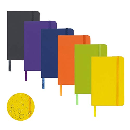 Chostky 6 Packs Hardcover Notizbücher, Journal Notizbuch Farben Klassisches liniertes Notizbuch Hardback A6 PU Leder Taschenkalender mit 160 Seiten für Schule Büro von Chostky