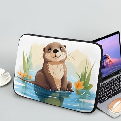 Chririnla Cute Otter Laptoptasche für Damen und Herren, Computer-Tragetasche, Aktentasche, Business-Laptop-Tasche, 30,5 cm (12 Zoll) von Chririnla