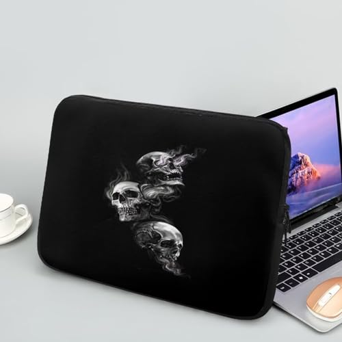 Chririnla Laptoptasche mit Totenkopf-Motiv, Skelett-Laptop-Taschen, schmale Computerhülle für Männer und Frauen, Skelett-Aktentasche 43,2 cm (17 Zoll) von Chririnla