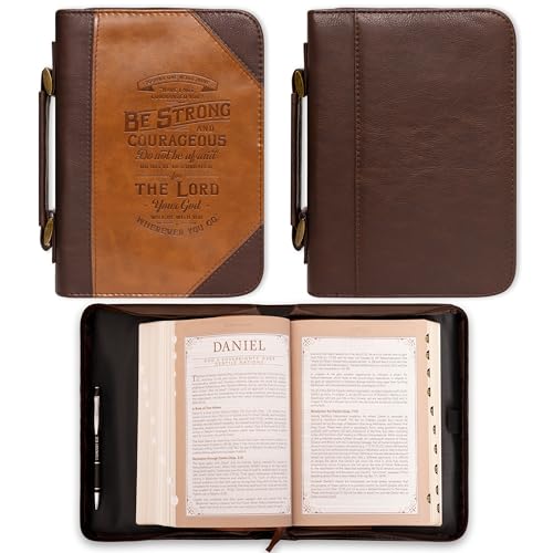Christian Art Gifts Classic Bible Cover Do Not Be Afraid Joshua 1:9 Kunstleder, Toffee/Braun, XL von Christian Art Gifts