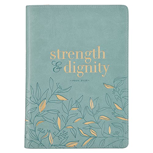 Christian Art Gifts Scripture Journal Strength Dignity Sprüche 31:25 Bibelvers Inspirierendes Kunstleder-Notizbuch, Reißverschluss, 336 linierte Seiten, Band von Christian Art Gifts