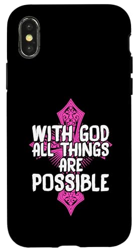 Hülle für iPhone X/XS Mit Gott sind alle Dinge möglich Inspirierender Christ Hülle für iPhone X/XS Mit Gott sind alle Dinge möglich Inspirierender Christ von Christian Church Service and Bible Verse Merch
