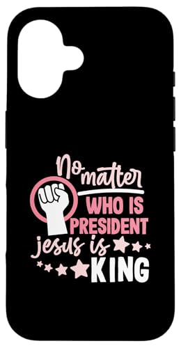 Egal wer Präsident ist, Jesus ist König für Frauen Hülle für iPhone 16 Egal wer Präsident ist, Jesus ist König für Frauen Hülle für iPhone 16 von Christian Clothing Design Ideas