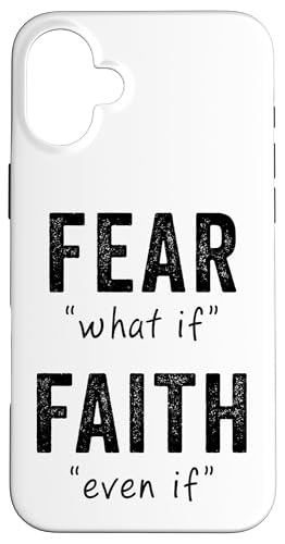 Fear = What If, Faith = Even If: Christian Motivational Hülle für iPhone 16 Plus Fear = What If, Faith = Even If: Christian Motivational Hülle für iPhone 16 Plus von Christian Faith & Bible Verse Inspiration