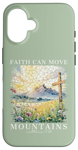 Faith Can Move Mountains Christlicher Glaube, Frauen und Mädchen Hülle für iPhone 16 von Christian Gifts by Alexis Mae