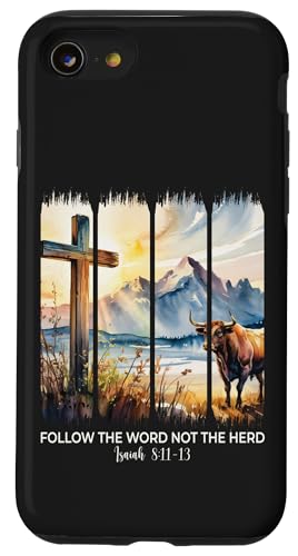 Folgt dem Wort, nicht der Herde, Christliche Frauen, Männer, Glaubensbibel Hülle für iPhone SE (2020) / 7 / 8 von Christian Gifts by Alexis Mae