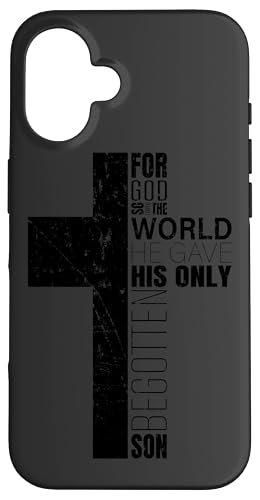 Hülle für iPhone 16 Christliche Handyhüllen mit Bibelversen Männer Religiöses Kreuz von Christian Gifts by Alexis Mae