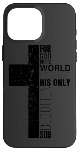 Hülle für iPhone 16 Pro Max Christliche Handyhüllen mit Bibelversen Männer Religiöses Kreuz von Christian Gifts by Alexis Mae