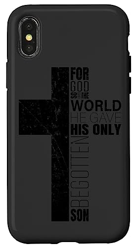 Hülle für iPhone X/XS Christliche Handyhüllen mit Bibelversen Männer Religiöses Kreuz von Christian Gifts by Alexis Mae