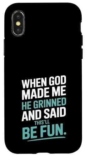 Als Gott mich erschuf, grinste er! Hülle für iPhone X/XS Als Gott mich erschuf, grinste er! Hülle für iPhone X/XS von Christian Jesus and God Designs for Church