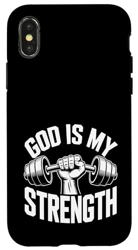 God Is My Strength! Christlicher Glaube Jesus Christus Fitnessstudio Hülle für iPhone X/XS von Christian Jesus and God Designs for Church
