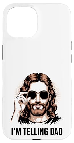 I'm Telling Dad! Lustiges christliches Wortspiel Jesus Christus Kirche Hülle für iPhone 15 von Christian Jesus and God Designs for Church