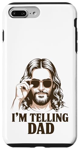 I'm Telling Dad! Lustiges christliches Wortspiel Jesus Christus Kirche Hülle für iPhone 7 Plus/8 Plus von Christian Jesus and God Designs for Church