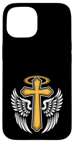 Kreuz mit Flügeln eines Engels für Christen Hülle für iPhone 15 Kreuz mit Flügeln eines Engels für Christen Hülle für iPhone 15 von Christian Jesus and God Designs for Church