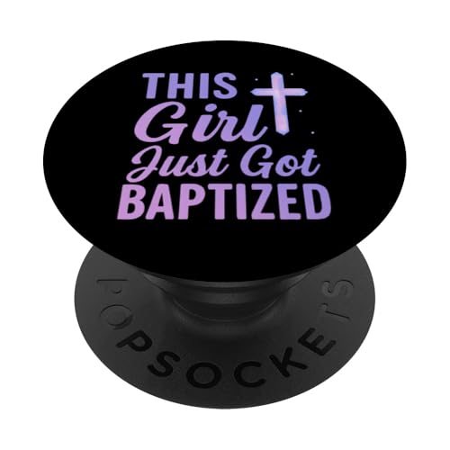 Christliche Kommunion mit Aufschrift "Taufe This Girl Just Got Baptized Christliche Kommunion" PopSockets Klebender PopGrip Christliche Kommunion mit Aufschrift "Taufe This Girl Just Got Baptized Christliche Kommunion" PopSockets Klebender PopGrip von Christian Religious 1st Communion Outfits