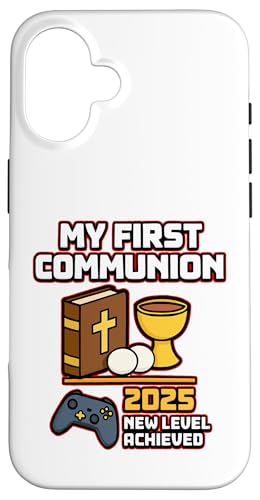 My First Communion Jungen Mädchen Gamer 1st Religious Sakrament Hülle für iPhone 16 von Christian Religious 1st Communion Outfits