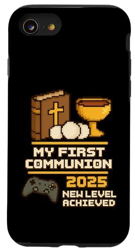 My First Communion Jungen Mädchen Gamer 1st Religious Sakrament Hülle für iPhone SE (2020) / 7 / 8 von Christian Religious 1st Communion Outfits