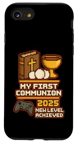 My First Communion Jungen Mädchen Gamer 1st Religious Sakrament Hülle für iPhone SE (2020) / 7 / 8 von Christian Religious 1st Communion Outfits