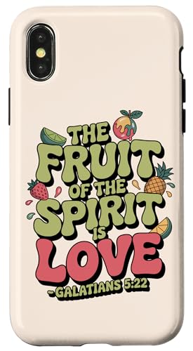 Fruit of the Spirit Galater Christian Retro Bibelvers Hülle für iPhone X/XS von Christian Scripture Quote Retro Advertisement