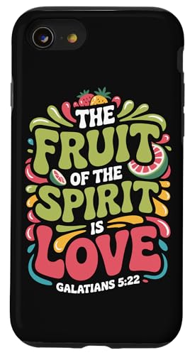 Fruit of the Spirit Galatians 5:22 Zitat Retro Bibelvers Hülle für iPhone SE (2020) / 7 / 8 von Christian Scripture Quote Retro Advertisement