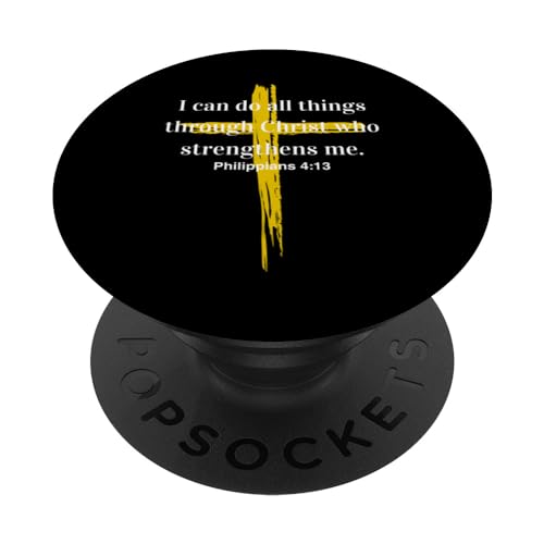 Philippians 4:13 - Strength in Faith Christlicher Bibelvers PopSockets mit austauschbarem PopGrip Philippians 4:13 - Strength in Faith Christlicher Bibelvers PopSockets mit austauschbarem PopGrip von Christian apparel