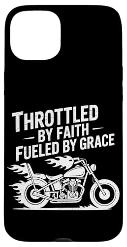 Christliche Biker Throttled By Faith Fueled By Grace Hülle für iPhone 15 Plus von Christliche Biker Glauben Motorradfahrer Hingabe