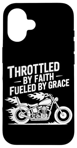 Christliche Biker Throttled By Faith Fueled By Grace Hülle für iPhone 16 von Christliche Biker Glauben Motorradfahrer Hingabe