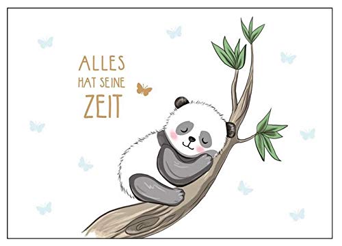 Postkarte schlafender Panda"Alles hat seine Zeit" Geschenkkarte Grußkarte von Christliche Geschenkideen