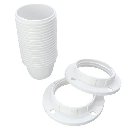 SET E14 Lampenfassung Weiß mit Gewindemantel M10x1 | 3-teilige Version-A inkl. 2 Schraubringe für Glühlampen und LED SET E14 Lampenfassung Weiß mit Gewindemantel M10x1 | 3-teilige Version-A inkl. 2 Schraubringe für Glühlampen und LED von Christoph Palme