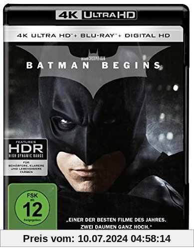 Batman Begins  (4K Ultra HD + 2D-Blu-ray) (2-Disc Version)  [Blu-ray] von Christopher Nolan