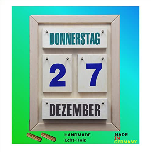 Dauerkalender im Halbformat aus Buchenholz | Handgefertigt | Zeitloses Design | Tagesstruktur | Vielseitig einsetzbar | Naturprodukt | Made in Germany | Für Zuhause, Büro, Praxis | Bunt von Christophorus-Werkstätten