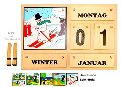 Wunderschöner Jahreszeitenbaum aus Birkenholz | Ewiger Tisch- und Wandkalender | Handmade | mit Standwinkeln | Für Zuhause, Schule, Kindergarten, Seniorenheim | Lern-Dauerkalender | Made in Germany von Christophorus-Werkstätten