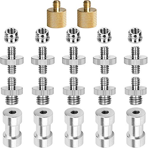 ChromLives 22 Stück Kamera Schraube 1/4" auf 3/8" Gewindeschrauben Kamera Stativ Adapterschrauben für Kugelkopf, Stativ, Einbeinstativ, Schnellwechselplatte DSLR Kamera von ChromLives