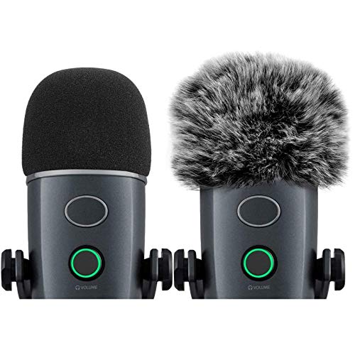 Mikrofon-Windschutzscheiben-Abdeckung, Pop-Filter, kompatibel mit Blue Yeti Nano, ChromLives Furry Windschutzscheibenabdeckung + Mic Foam Windabdeckung, kompatibel mit Yeti Nano von ChromLives