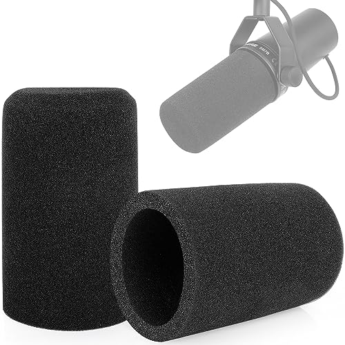 Windschutzscheibe für SM7B, 2Pack Mikrofon Pop Filter Schaumstoffabdeckung Kompatibel mit Shure SM7B, Mic Cover Ersatz für Rauschunterdrückung ChromLives, Schwarz von ChromLives