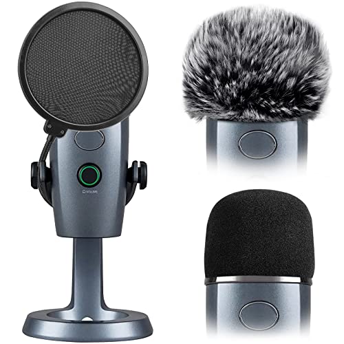 Yeti Nano Pop Filter, ChromLives 3-in-1 Mikrofon-Windschutzscheiben-Schaumstoffabdeckung + Mikrofon-Windabdeckung + zweilagiger Rauschunterdrückungs-Popfilter für Yeti Nano, Combo 3 Stück von ChromLives