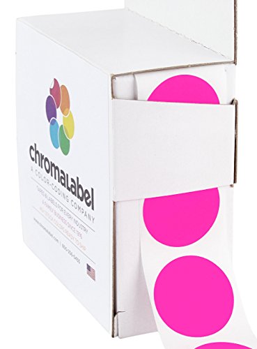 ChromaLabel - Ablösbare Klebepunkte zur Kennzeichnung - farbig - 2,5 cm (1“) - 1000 Stück pro Spenderbox - Neonpink von ChromaLabel