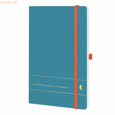 Chronoplan Buchkalender Origins A5 1 Woche/2 Seiten Petrol Elementary von Chronoplan