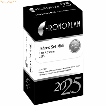 Chronoplan Jahres-Set Midi 1 Tag/1 Seite Kalendarium 2025 Chronoplan Jahres-Set Midi 1 Tag/1 Seite Kalendarium 2025 von Chronoplan