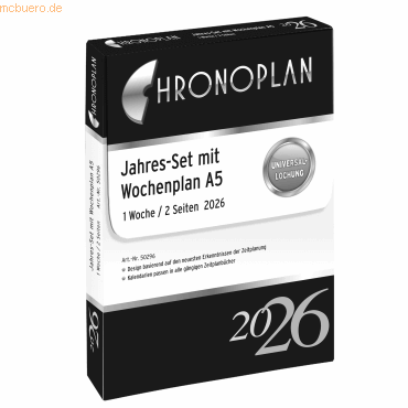 Chronoplan Jahres-Set Wochenplan A5 1 Woche/2 Seiten 2026 Chronoplan Jahres-Set Wochenplan A5 1 Woche/2 Seiten 2026 von Chronoplan