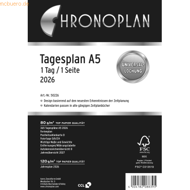 Chronoplan Tagesplan A5 1 Tag/1 Seite Kalendarium 2024 Chronoplan Tagesplan A5 1 Tag/1 Seite Kalendarium 2024 von Chronoplan